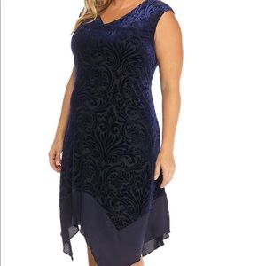 Plus Size Velvet Embroidered Dress